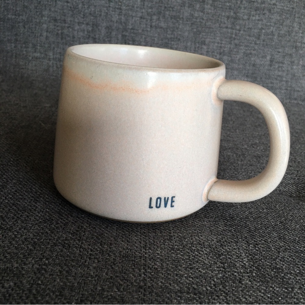 Handmade Ceramic LOVE 💗 Coffee Mug, Pink, 15 oz